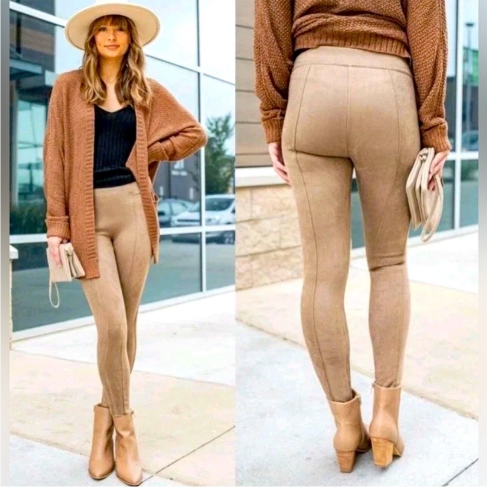 SPANX Tan Faux Suede Women's Leggings S